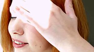 Sexy teen brunette Angie receives blowjob, anal fucking, and facial cumshot