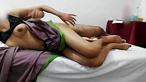 indian wife gets down with young boy at home