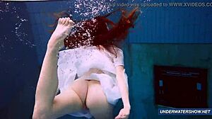 I’m stunned by Marketa’s amazing hairy underwater show at the pool.