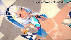 sunshine mualani from genshin impact in wild 3d cartoon