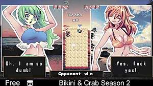 Bikini & Crab Season 2 Striptease Game Clothes Ripped Anime Hentai