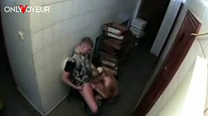 public voyeur hot blonde being baked hard in a bakery utility room 😏