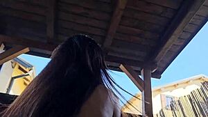 I fuck my naked neighbor lying in the garden part one