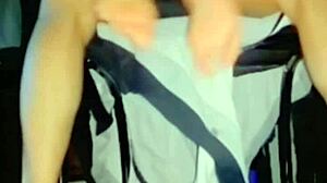 When alone at home, neighbor delivers cock leading to squirt orgasm.