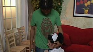 Naked Nurse Gives Blowjob to Patient in Hospital Bed