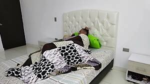 Skinny Brunette Touches Naked Father-In-Law And Rides His Cock