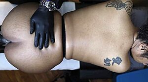 Massage turns into wild orgasmic screams with ebony beauty.