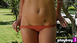 Blonde milf Bexie Williams strips to reveal perfect outdoor body