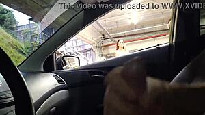 Beautiful woman risks public outdoor masturbation