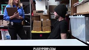 hot milf krissy lynn teases and dominates petite thief in shop