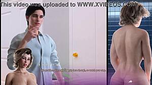 stepmom stuck in shower, pervert jerks off to her huge ass in 3d hentai