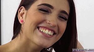 hot teen sucks stepbros banana in playful scene