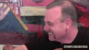 in this story mature wife sarah bricks gets drilled while her passive cuckold husband watches