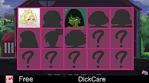 Dickcare parody game with erotic cartoon anime hentai cock sex