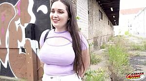 Curvy teen Wendy Marvell gets picked up for a public fuck 😍