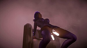 Feeling wild with Sombra double dildo in Overwatch parody music video