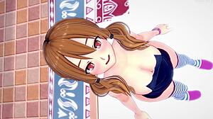 hermanastra wants to play with feet but gets wet in bikini