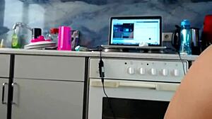 Sexydeas shows off her sensational ass in the kitchen while masturbating! 🔥