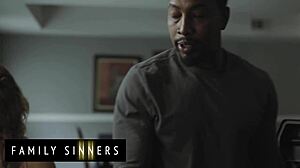 Petite babe gets pussy dominated by father in law and swallows cum