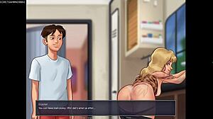 Super busty stepmom gets fucked hard by horny dude with huge cock in Summertime Saga 3D Hentai!