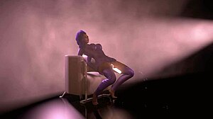 Feeling wild with Sombra double dildo in Overwatch parody music video