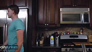 Brunette MILF Danica Dillon tastes young boy cock hard in reality