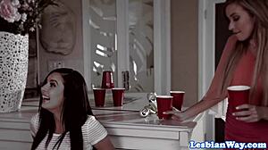 gorgeous teens scissor outdoors