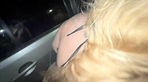 Teen 18+ and friend flash hairless pussies to unknown guys in street car exhibition