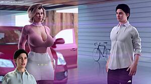 stepmom stuck in shower, pervert jerks off to her huge ass in 3d hentai