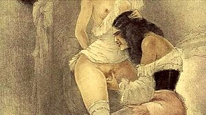 Vintage Erotic Drawings Showcase Retro Interracial Anime in Unique Style