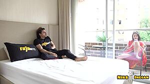 Indian Milf Strips Sari And Gets Rough Pussy Ass Fuck