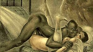Vintage Erotic Drawings Showcase Retro Interracial Anime in Unique Style