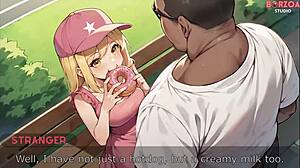 I meet this blonde innocent girl in the park and offer her my lollipop.