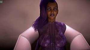 Feeling wild with Sombra double dildo in Overwatch parody music video