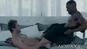 tattooed black gay max adonis passionately connects with his hunky lover