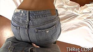 Calf sucking wang in a wild, intense scene that builds to climax