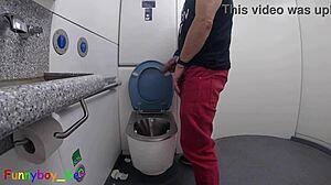 Ever jerked off your hot cock in a moving train toilet?