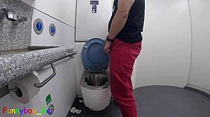 Ever jerked off your hot cock in a moving train toilet?