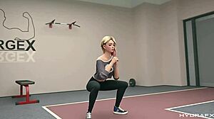 Gwen’s intense workout turns wild in Hydrafxx 3D cartoon action.