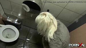 British babe flashes shaved pussy outdoors