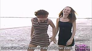 two 19-year-old freaks flashing pussy in public upskirt fun