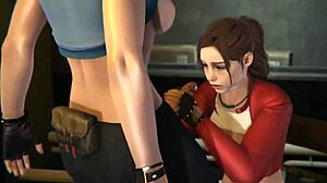 claire redfield gets creampied by jill valentine