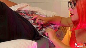 Pervert stepdaughter secretly sucks stepdaddys cock deep throat for him