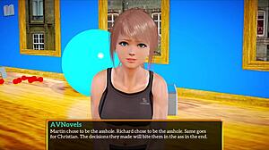 my new family plays a fun game at home with blonde amateurs