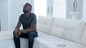 Gay sex in a threesome with hot twinks and Aaron Reese