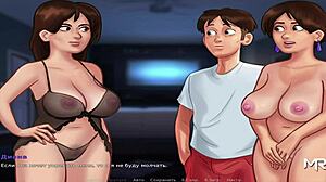 summertimesaga - getting ready for steamy ffm sex in e4 8