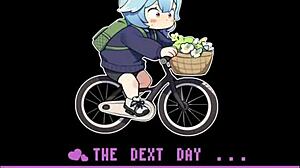 Exposed Busty Delivery Worker Plays with Big Tits and Toys in Anime Game