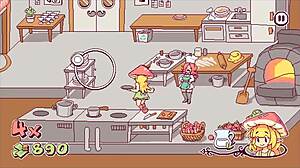 Futanari Waitress Spills Cum on Pizza in Kinky Hentai Game