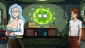 morty's sister says, 'suck my big tits' while giving blowjob