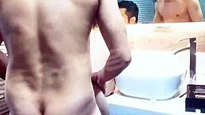 Asian man gay couple having raw sex in different positions